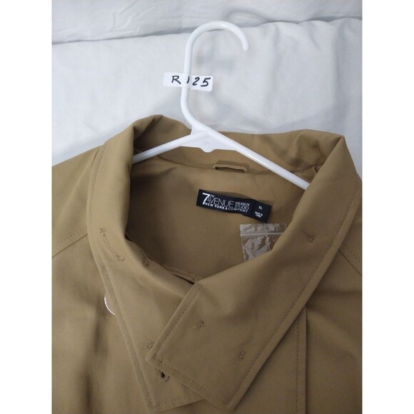 NWT New York & Company 7th Avenue Design Studio Size XL Coat Brown Tan Buttons - Picture 15 of 15